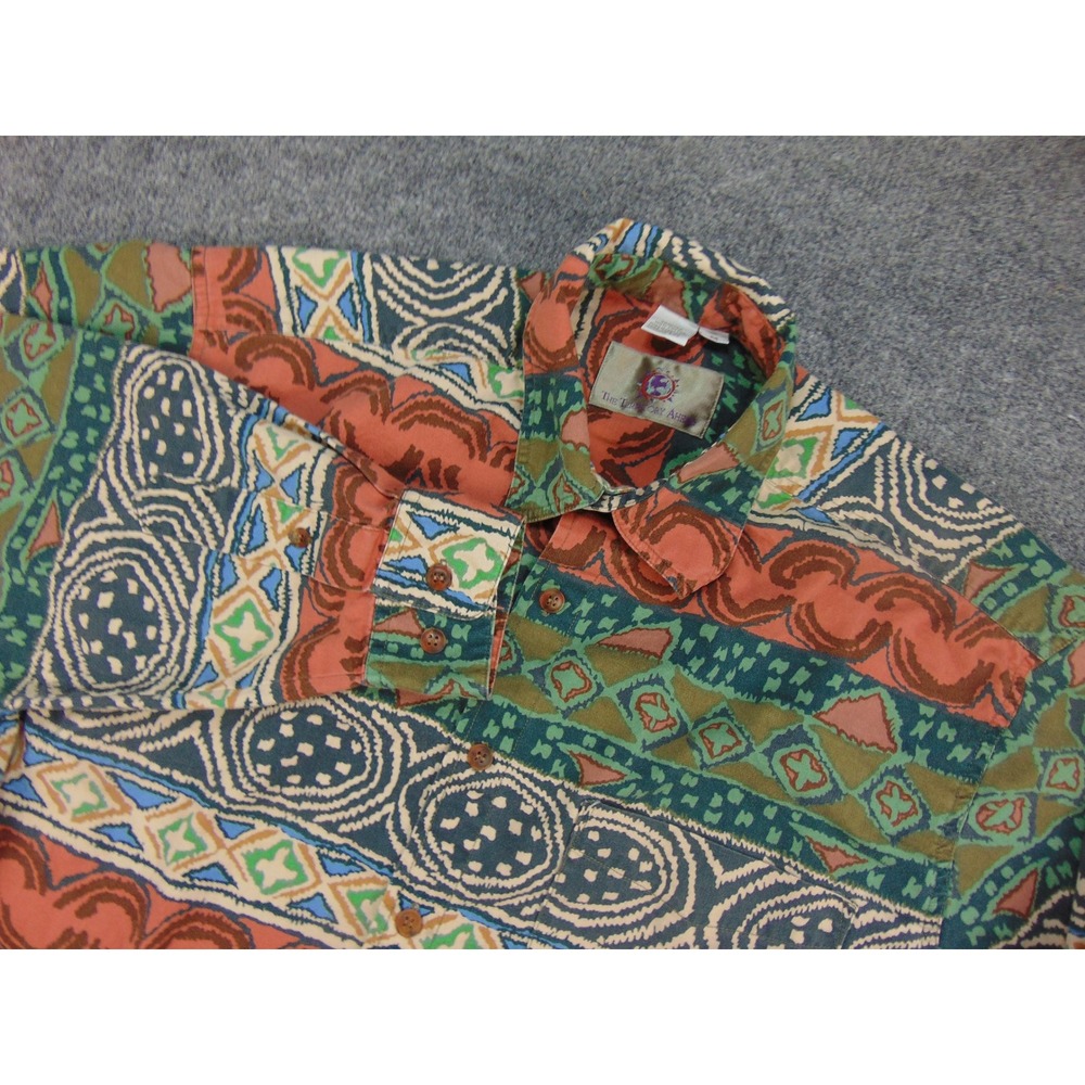The Territory Ahead Shirt Mens Med Multicolor Geometric Tribal Boho Button Down